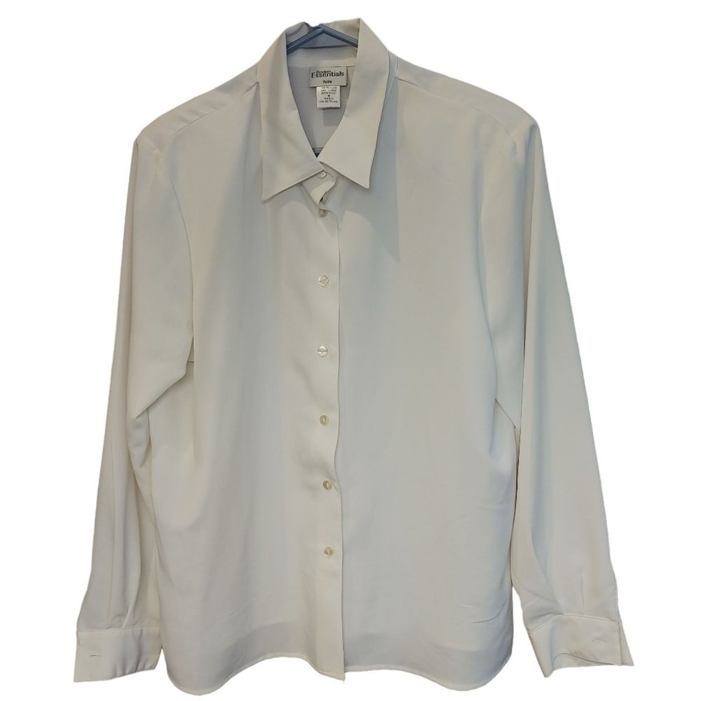 Modern Essentials Men's Petite White Sheer Button Up Shirt 16